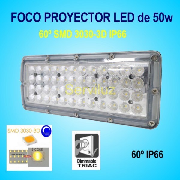 Campana LED Industrial Foco Proyector Lineal 50W 6500Lm IP65 60º Campana LED Industrial Foco Proyector Lineal 50W 6500Lm IP65 60º